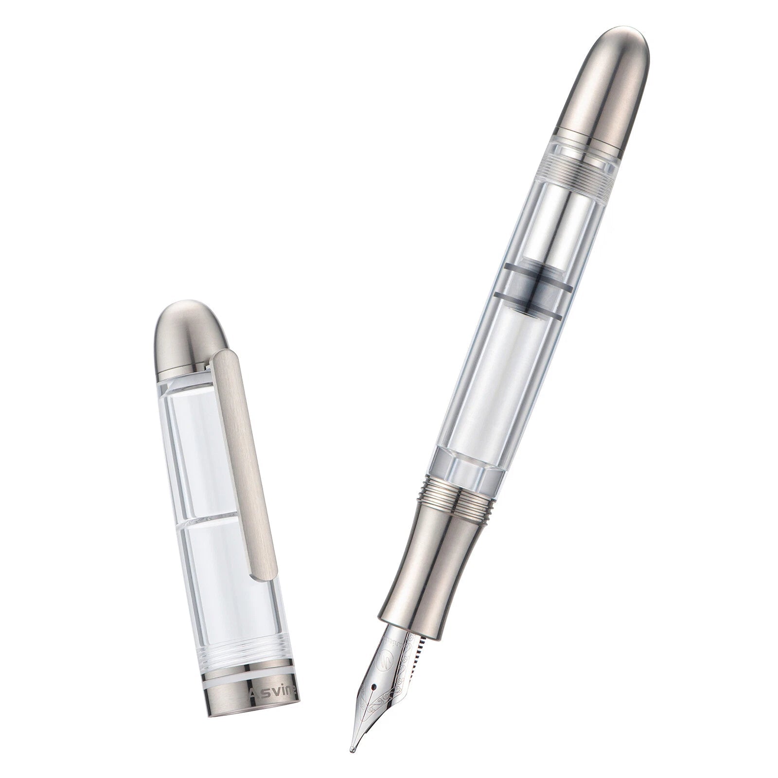 Titanium & Acrylic Writing Pen Asvine P36 Piston Fountain Pen Bock/ Asvine Nib 07FC0E-D4 - KOEEK