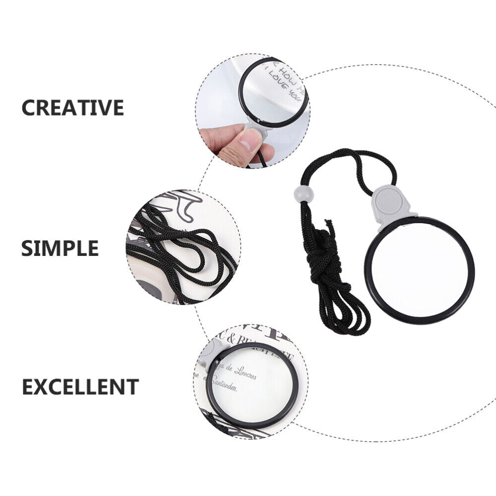 new 2Pcs Handheld 10x Magnifier Necklace Magnifiers Magnifying Monocle Necklace koeek - KOEEK