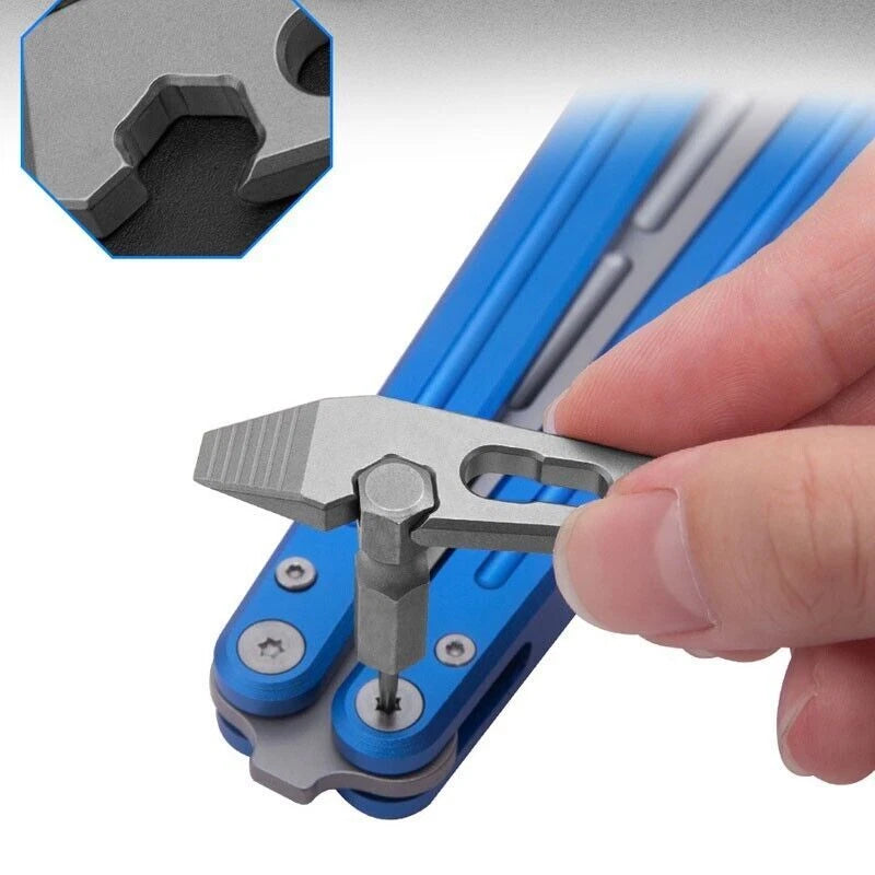 EDC Mini Titanium Alloy Keychain Multi Tool Pocket Pry Bar Crowbar Opener Cutter 07FC0E-D4 - KOEEK
