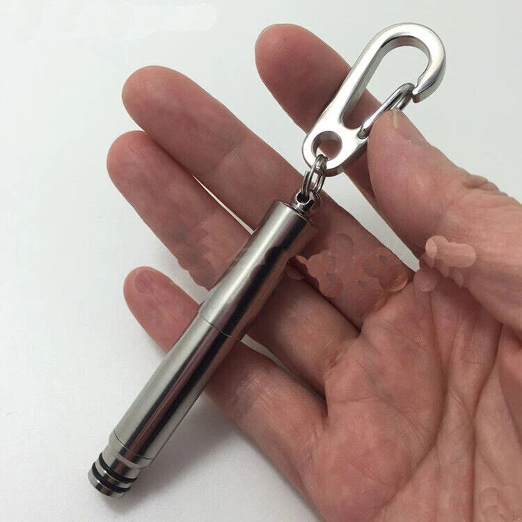 Titanium Pocket EDC Ballpoint Pen Signature Write Pen with Key Ring 5 Refills 07FC0E-D4 - KOEEK