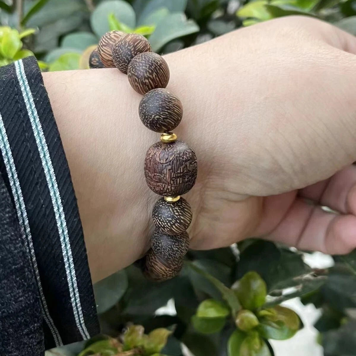 Grade A+ Natural Agarwood Fashion Prayer Beads Men Woman Gift  Bracelet 07FC0E-D4 - KOEEK
