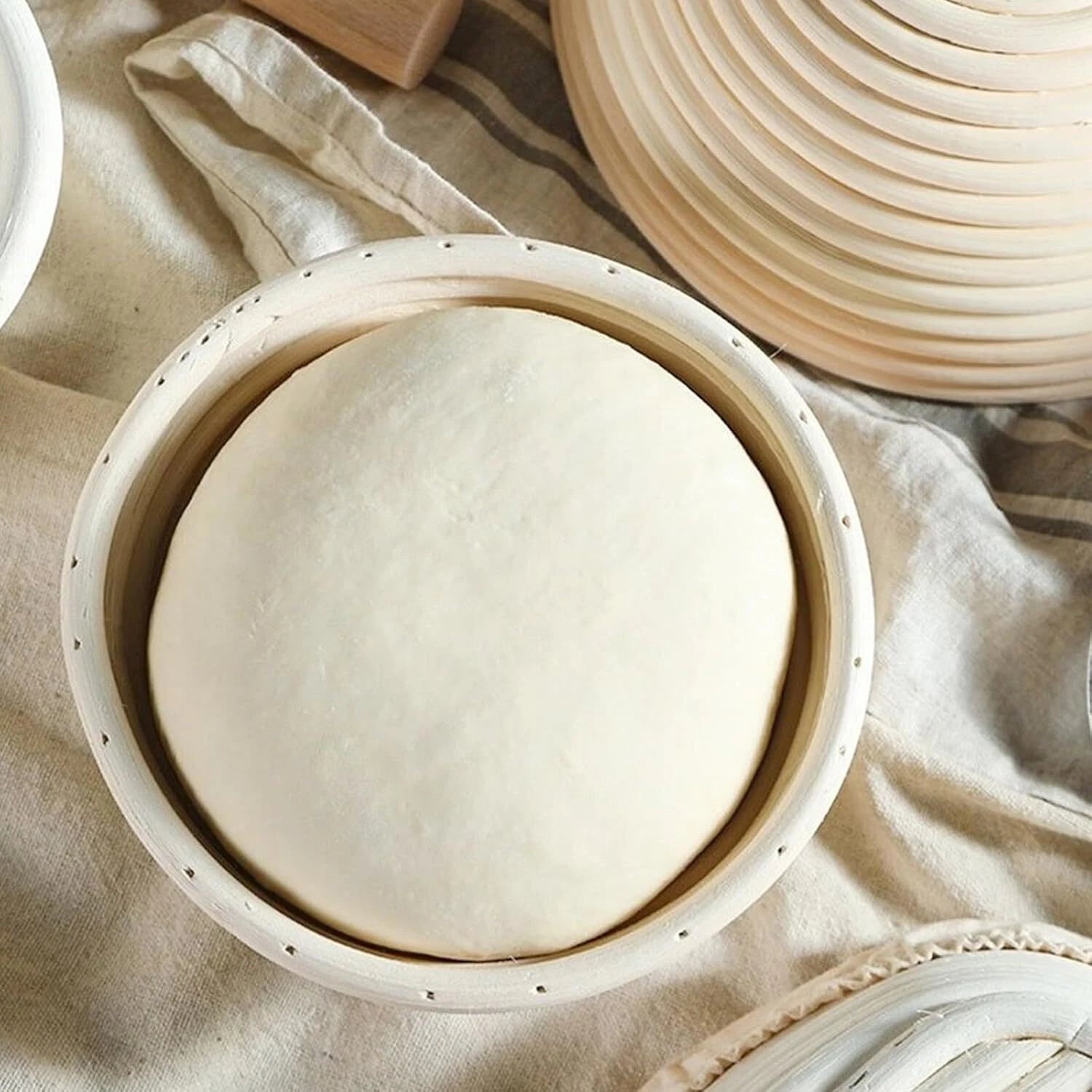 Bread Proofing Basket, Banneton Basket Set of 2,9 inch Sourdough Proofing Basket 07FC0E-D4 - KOEEK