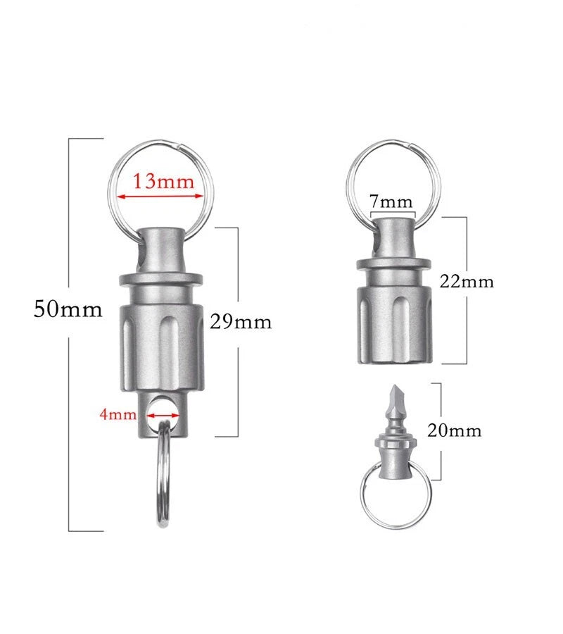Mini Titanium Alloy Insert Buckle Gimbal Ring Portable Double Keyring Cutter EDC 07FC0E-D4 - KOEEK