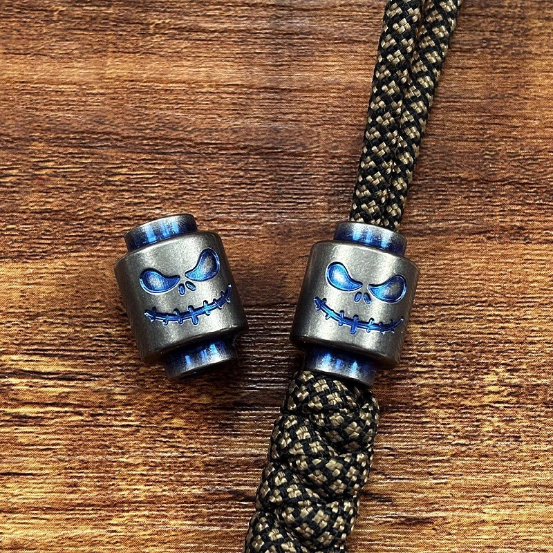 Titanium Alloy Funny Smile Face Knife Bead Necklace Pendant Lanyard DIY EDC 07FC0E-D4 - KOEEK