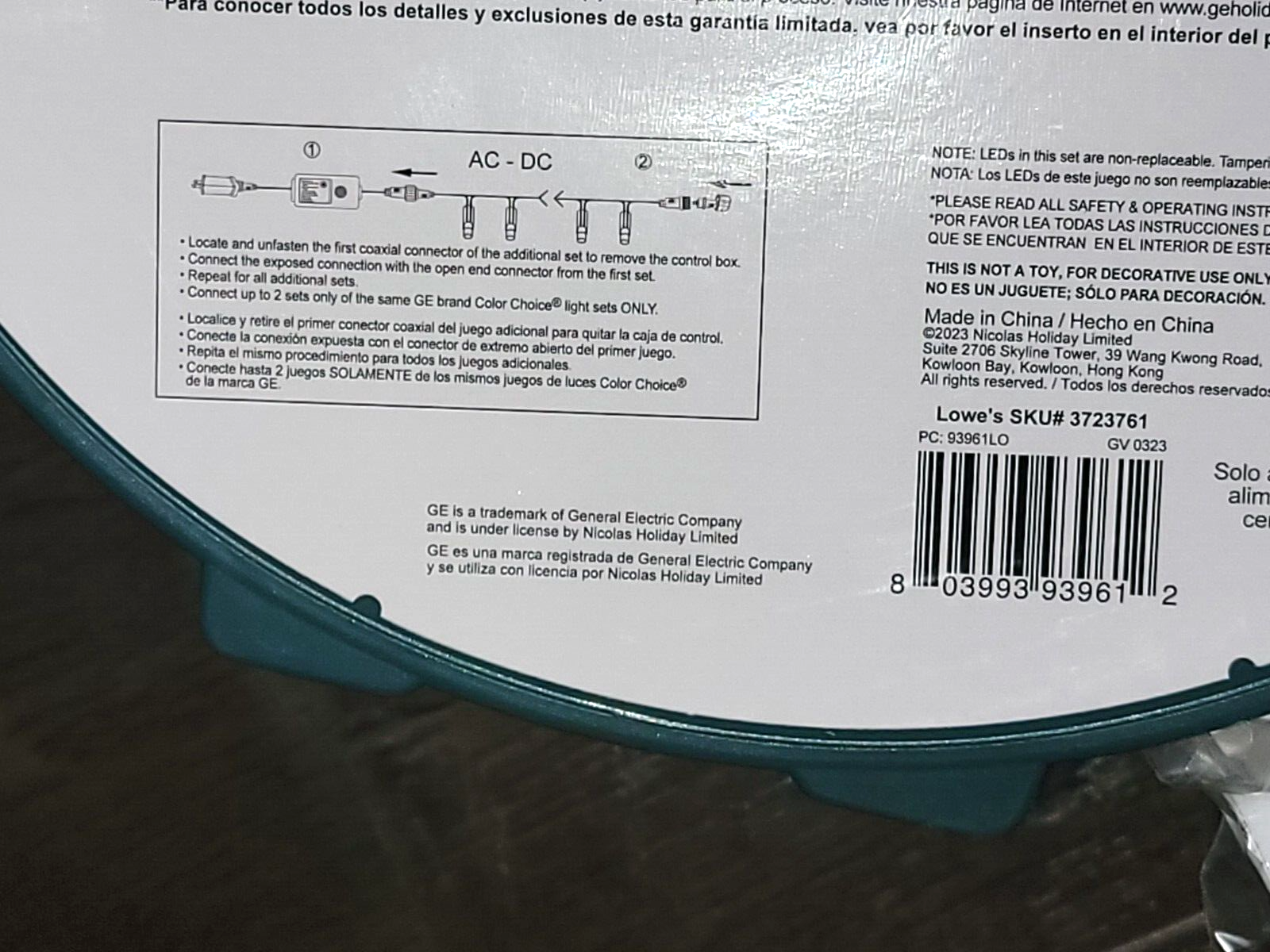 GE Color Choice 600 Ct Dual Color Multicolor Warm White LED MicroBright Lights GE - KOEEK