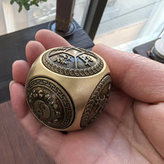 Brass Dice Large Fidget Spinner With 6 Sides Toy Gift 07FC0E-D4 - KOEEK