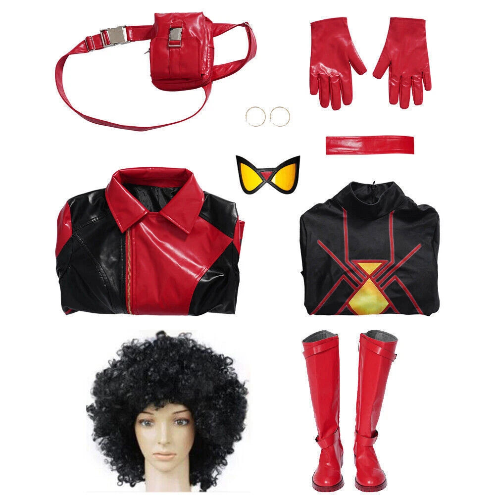 Spider-Woman Across the Spider-Verse Cosplay Costume Jessica Drew Outfit Wig Bag 07FC0E-D4 - KOEEK