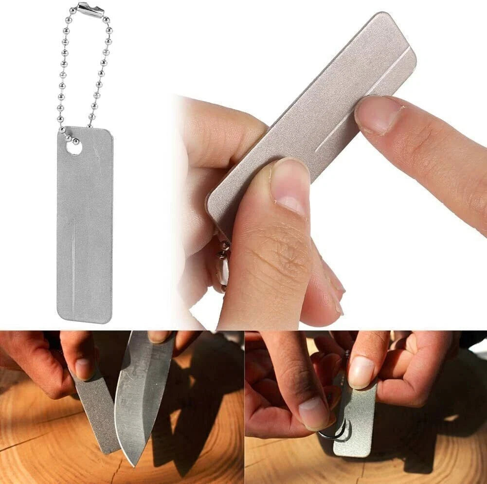 EDC 3PCS Mini Portable Sharpener Diamond Sharpening Stone Outdoor Camping Pocket 07FC0E-D4 - KOEEK