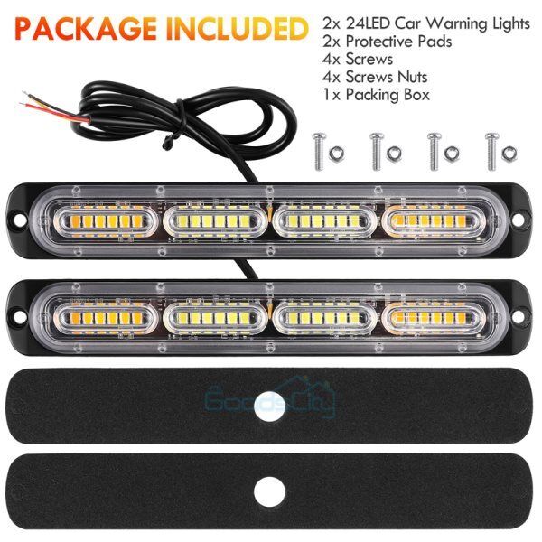 ny 2/4 stk 24 LED for Auto Coche Camión Luces Luz de Emergencia Estroboscópica