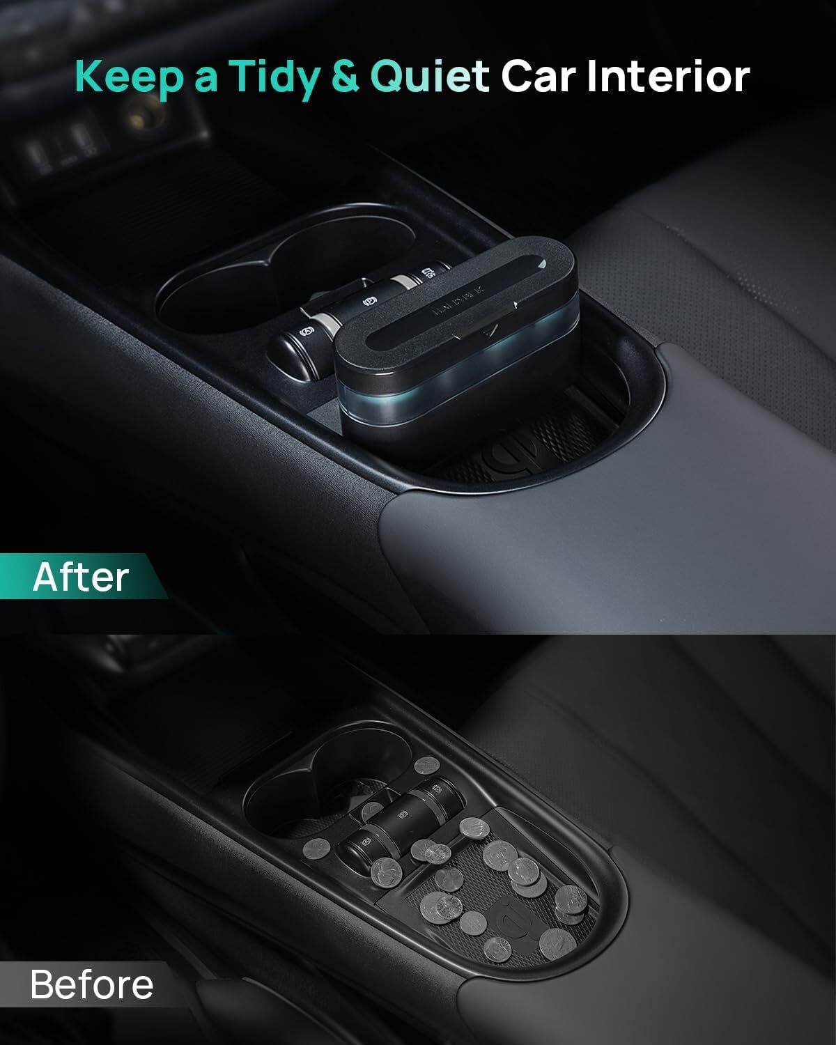 new HALOBLK Larger-Capacity Coin Holder for Car Change Organizer,... HALOBLK - KOEEK