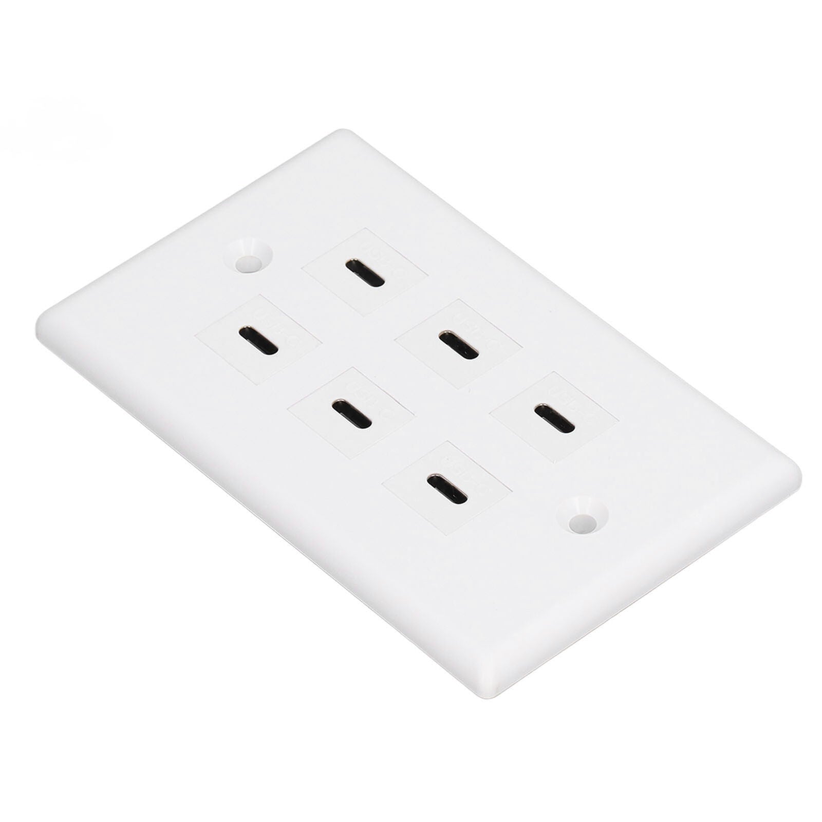 new 6 Port USB Type C Outlet Plug White USB Wall Plate With 6 Port USB C Socket koeek - KOEEK