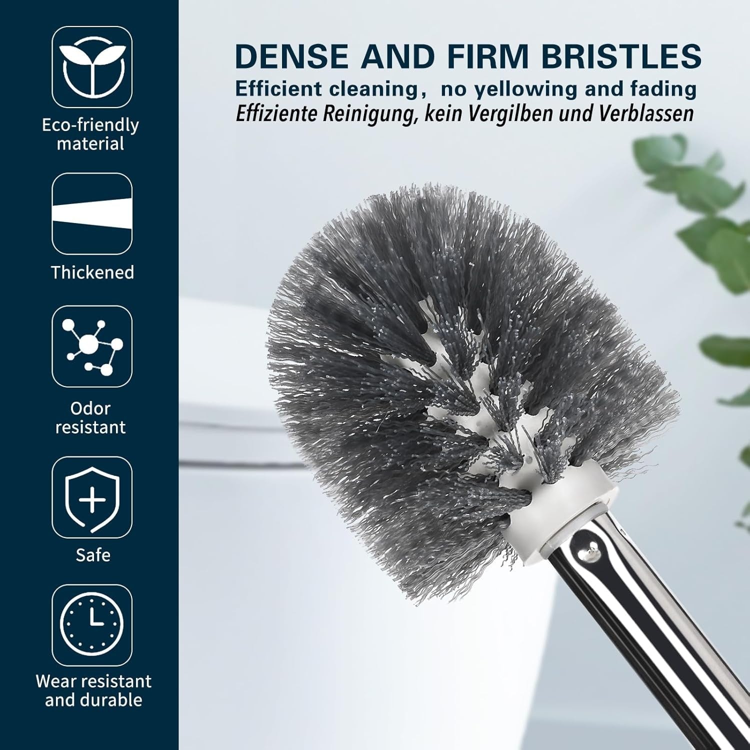 new Toilet Bowl Brush and Holder 2 Pack Long Handle for White 07FC0E-D4 - KOEEK