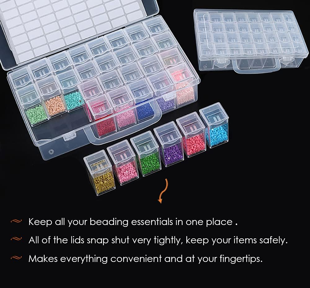 ny 32 Grids Diamond Painting Drill Lagringsbeholdere, Diamond Organizer Case Embro