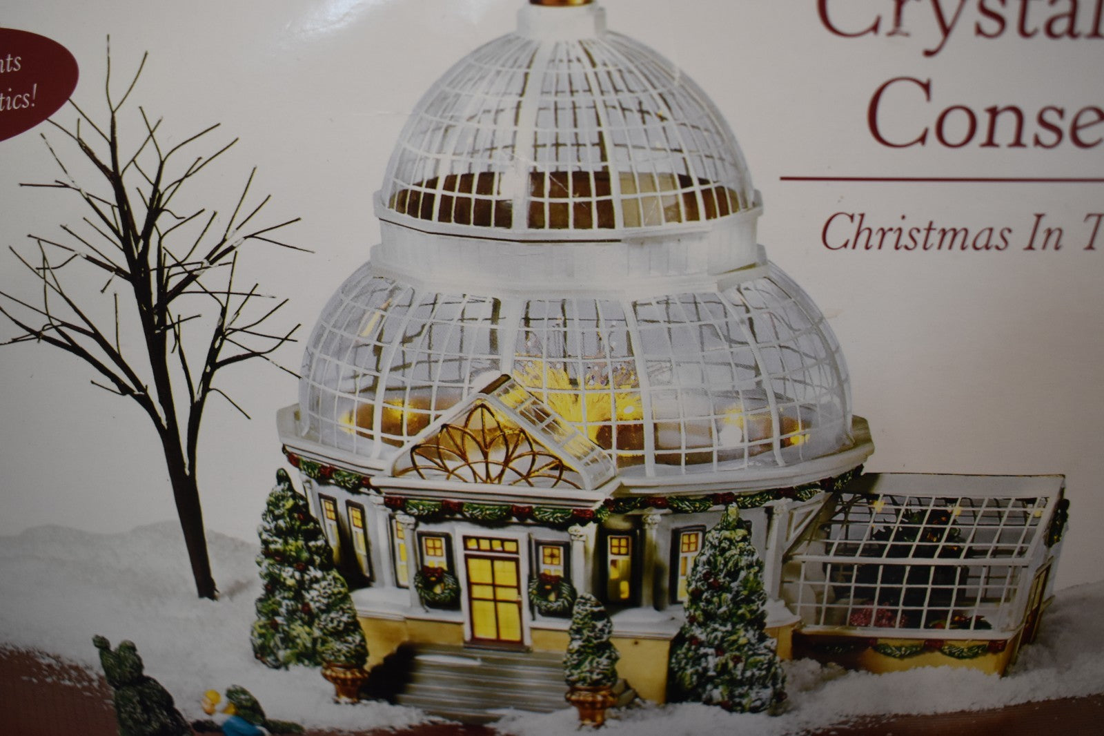 "Crystal Gardens" Conservatory in the box, with lights, Christmas city series 07FC0E-D4 - KOEEK