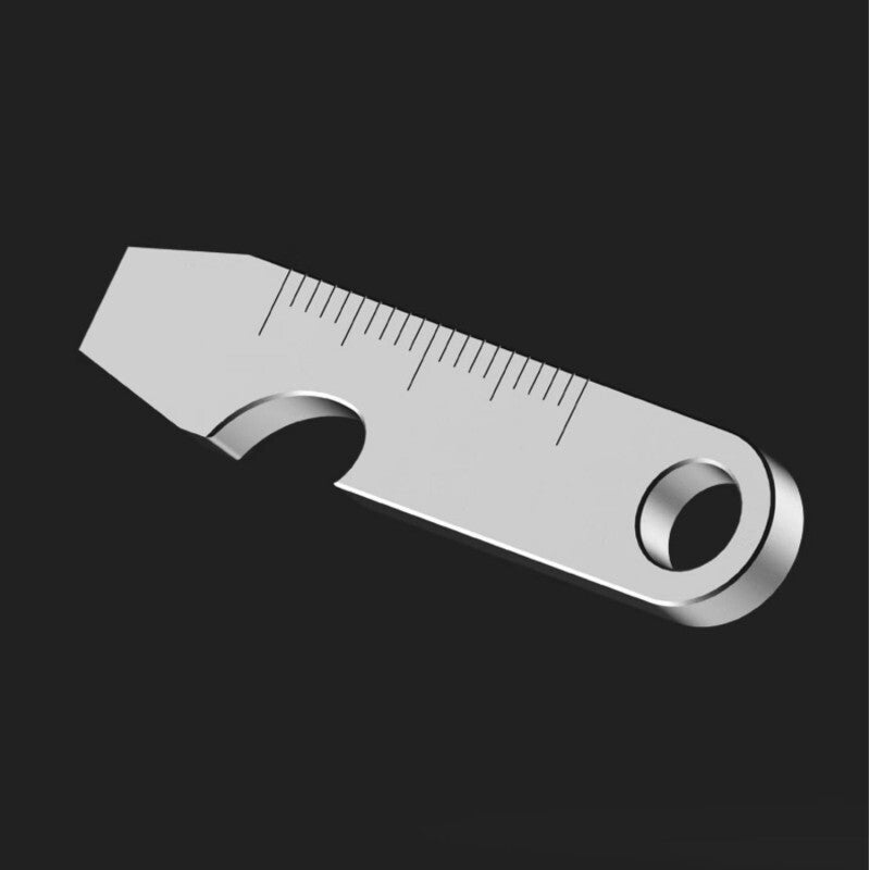 Titanium Keychain Pry Bar Crowbar Bottle Opener Ruler with Titanium Key Ring EDC 07FC0E-D4 - KOEEK