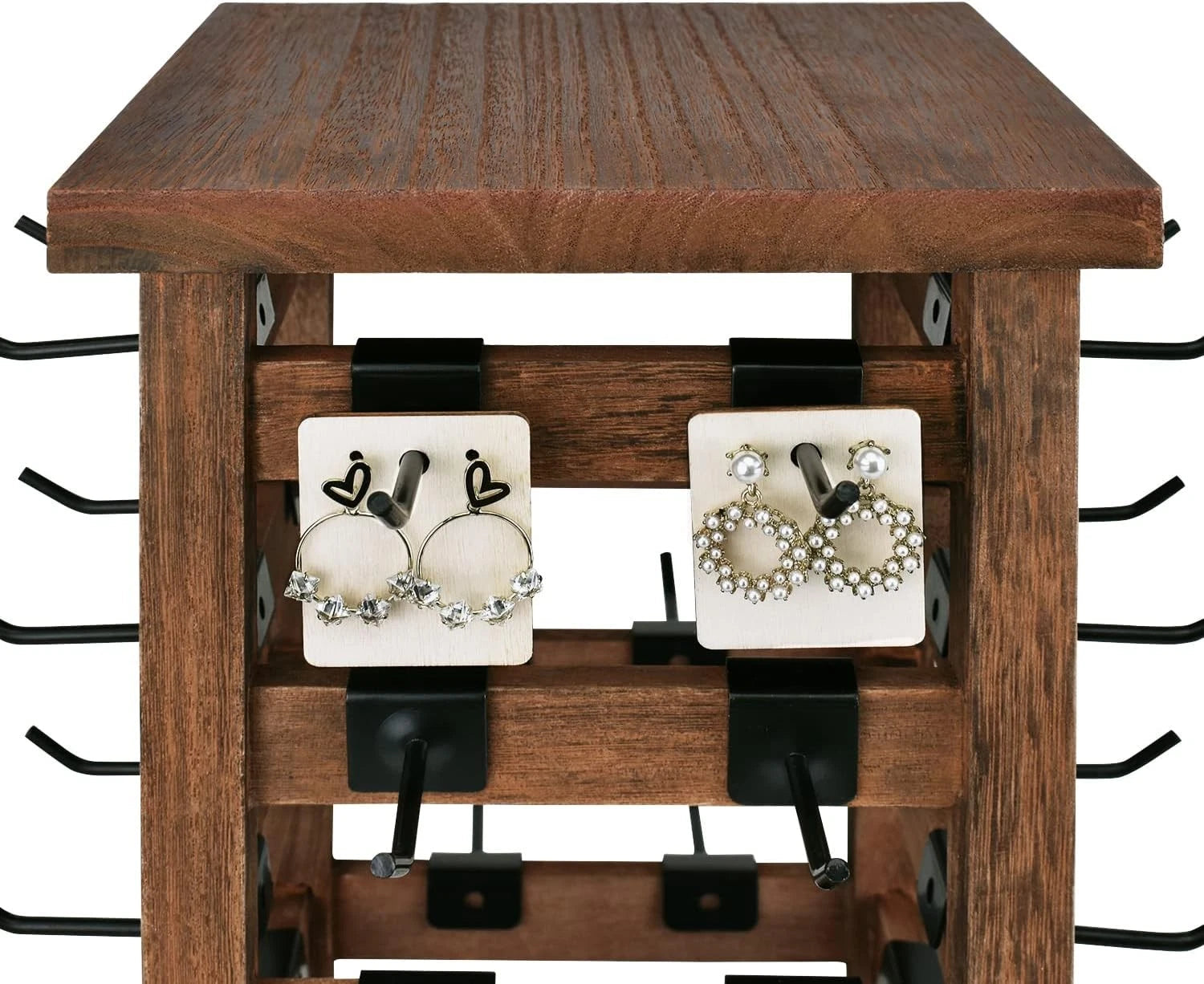 5-tier easy-to-assemble wooden rotating jewelry display tower 07FC0E-D4 - KOEEK