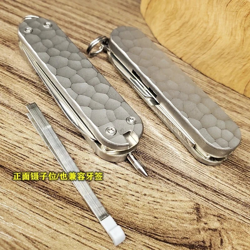 EDC Titanium Alloy Knife Handle Scales for VICTORINOX RAMBLER 0.6225 58mm Knife 07FC0E-D4 - KOEEK