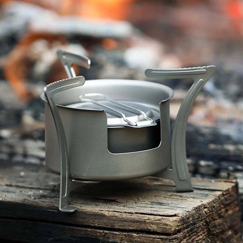 Titanium Camping Stove Alcohol Stove Ultralight Mini Outdoor Folding Stove 07FC0E-D4 - KOEEK