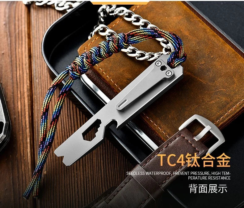 Titanium Multi Tools Pry Bar Crowbar Fidget Clicker Card Toy Stress Relief EDC 07FC0E-D4 - KOEEK