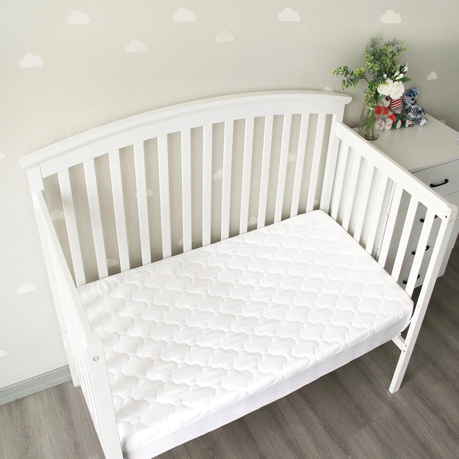 Crib Mattress Protector Sheets Fitted Waterproof Crib Mattress Pad Cover 07FC0E-D4 - KOEEK