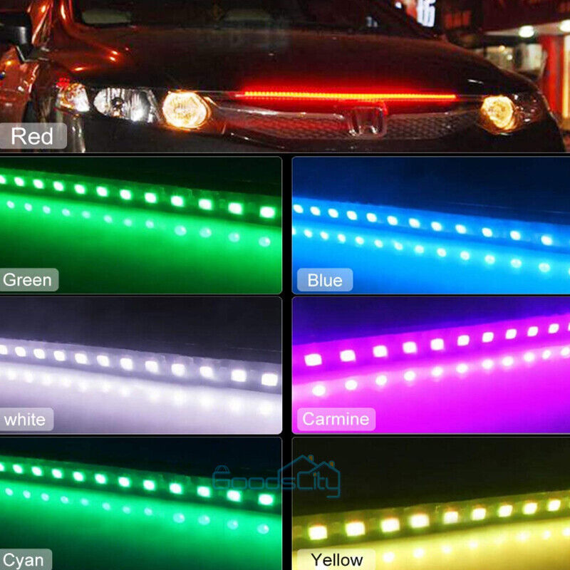 ny 48 LED RGB Knight Rider Scanner Flash Bil Strobe 7 Farve Lys Kit Strip 22 Tommer