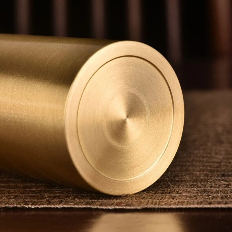 Solid Brass Sealed Tank Tea Caddy Container Portable Metal Storage Box 250g EDC 07FC0E-D4 - KOEEK