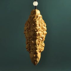 10cm Boxwood Handmade Carve Handicraft Ritual Implement Pendant Chinese Retro 07FC0E-D4 - KOEEK