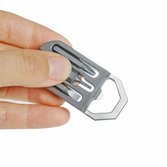 EDC Titanium Multi Tools Bottle Opener Crowbar Pocket with Bit Holder Keychain 07FC0E-D4 - KOEEK