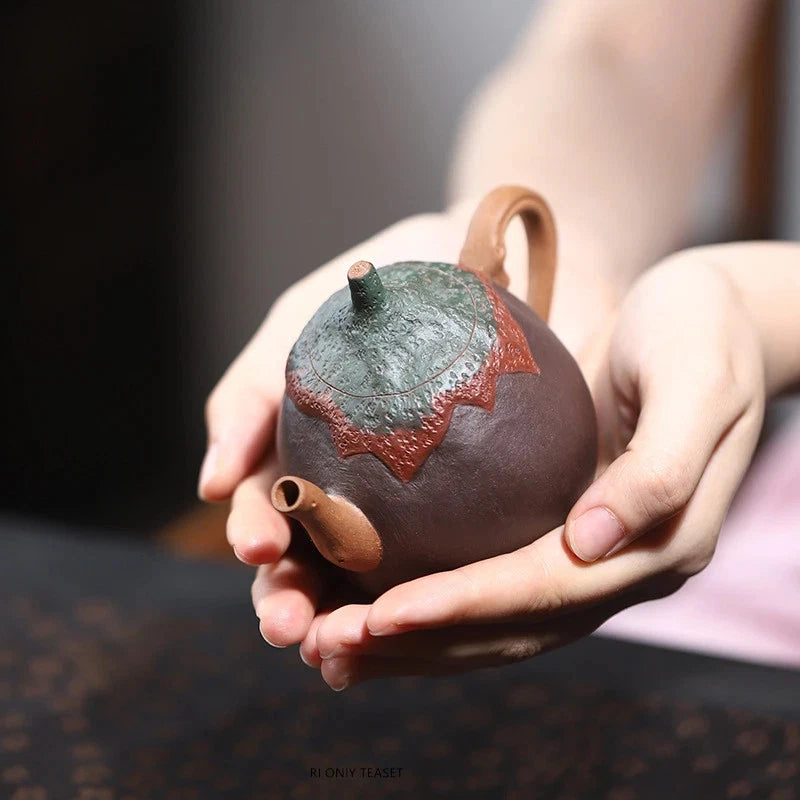 190ml Chinese Yixing Purple Clay Handcarved Eggplant Teapot Tea Infuser Kettle 07FC0E-D4 - KOEEK
