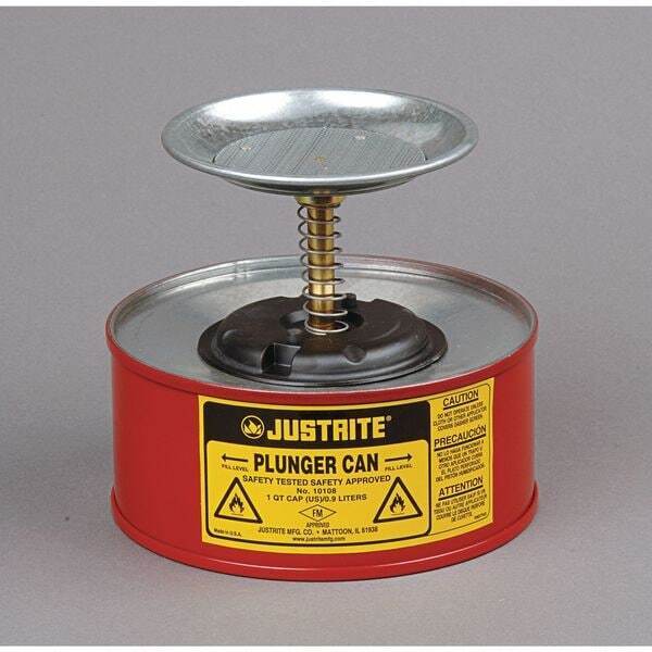 new Justrite 10208 Plunger Can, Gallon Can Capacity, Galvanized Steel, 5 In koeek - KOEEK