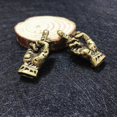 Brass Hand Middle Finger Up Keychain Pendant Trinket Hanging Jewelry Ornament 07FC0E-D4 - KOEEK