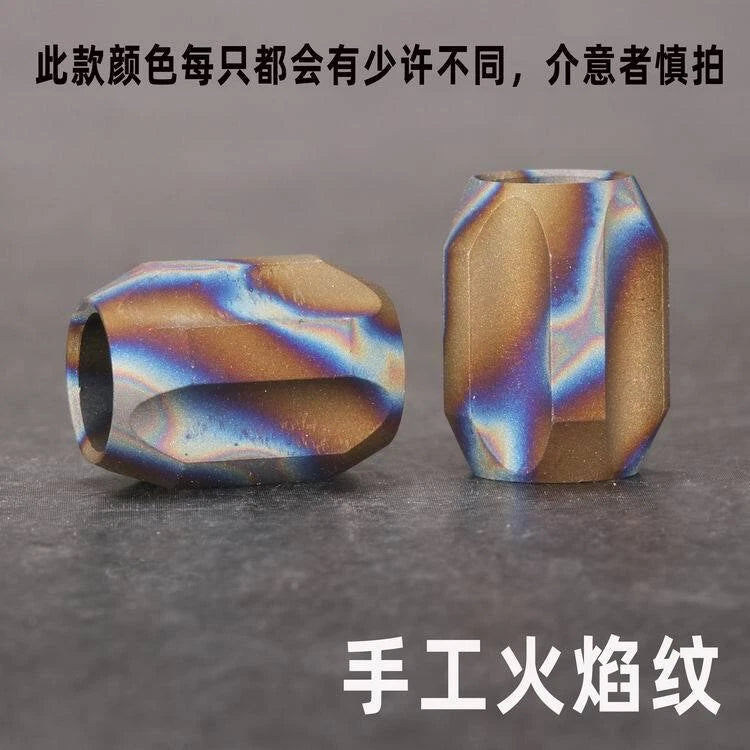 2pcs TC4 Titanium Folding Knife DIY Cool Lanyard Bead Umbrella Rope EDC Beads 07FC0E-D4 - KOEEK