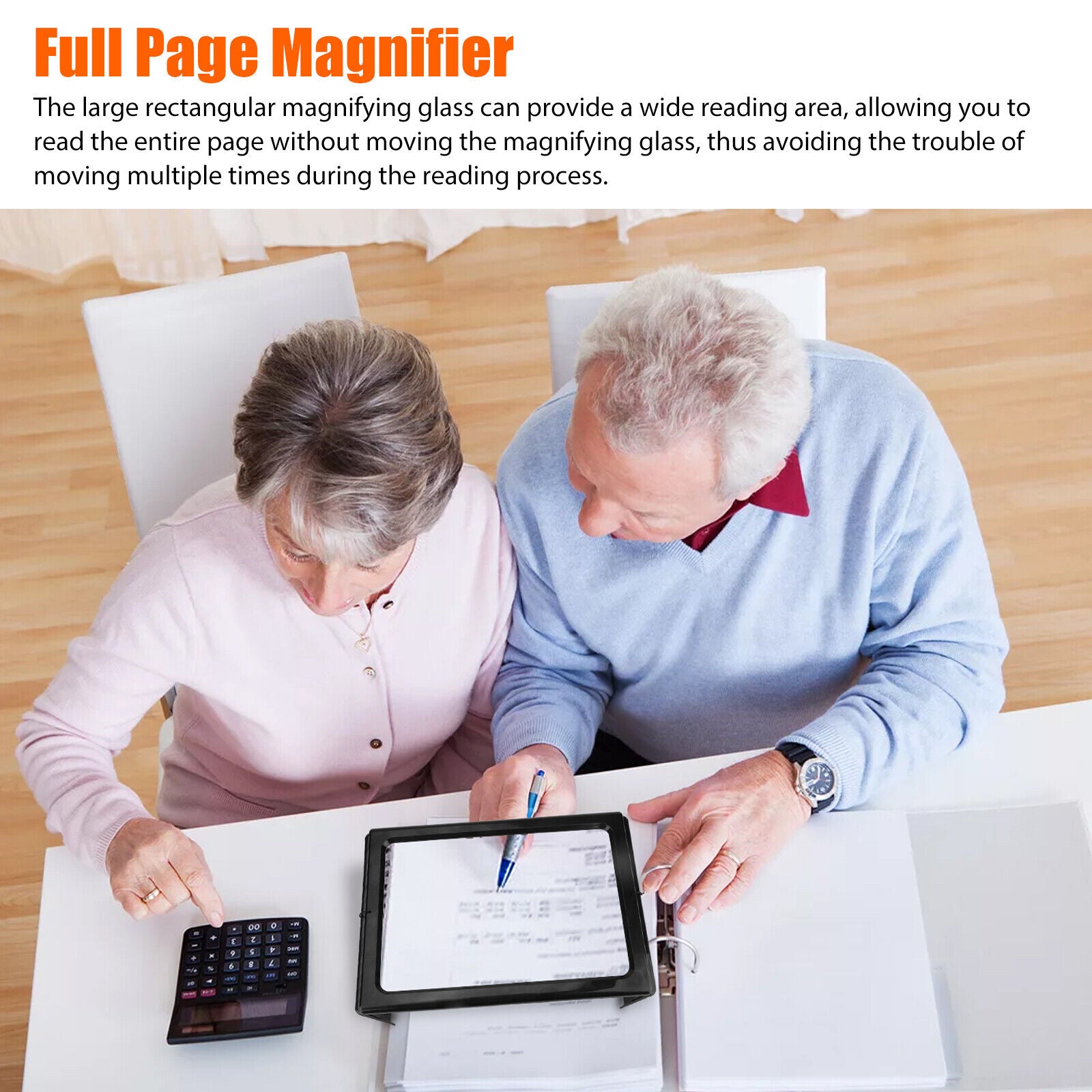 A4 Full Page 3x Magnifier LED Light Book Reading Aid Lens Large Magnifying Glass koeek - KOEEK