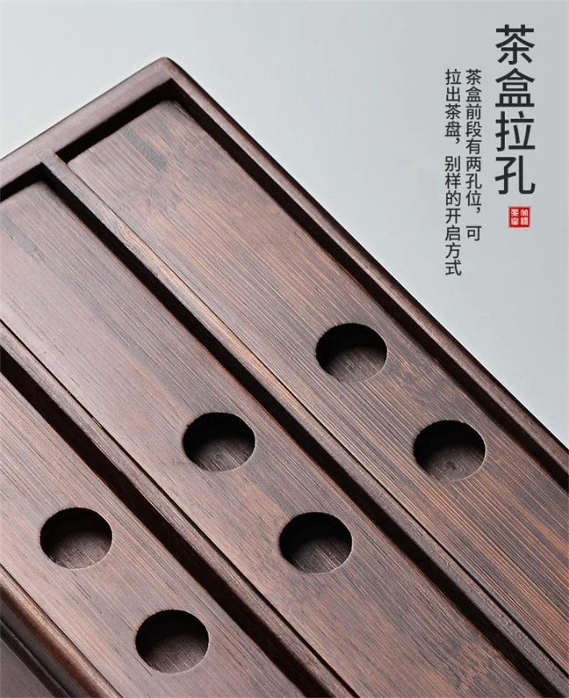 China Pu'er Tea Cake Tea Storage Box Drawer Bamboo Box One/Two Layer Gift 07FC0E-D4 - KOEEK