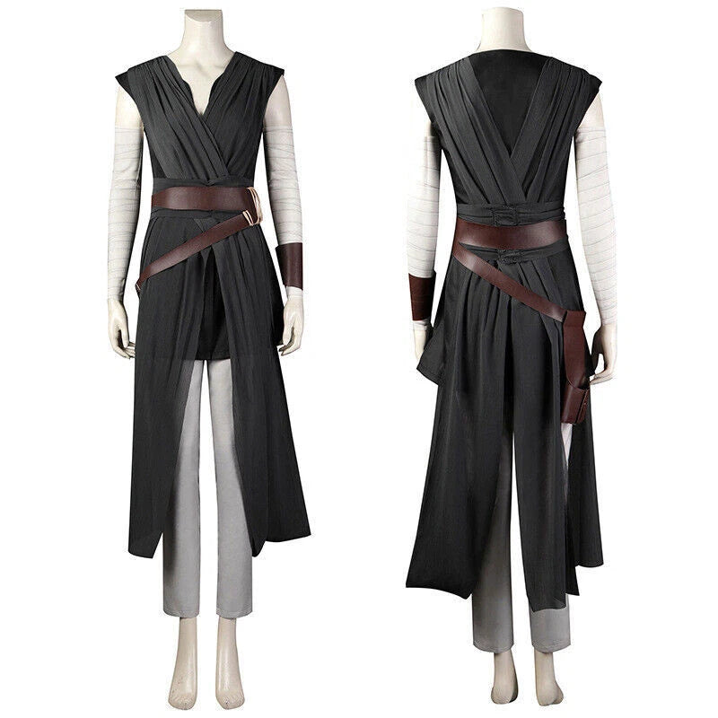 Rey Cosplay Costume Star Wars Outfit The Last Jedi Suit Party Dress Halloween 07FC0E-D4 - KOEEK