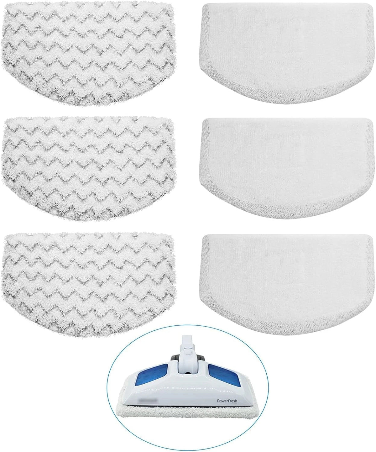 6-pack steam mop replacement pads, model numbers 19402 and 19404 07FC0E-D4 - KOEEK
