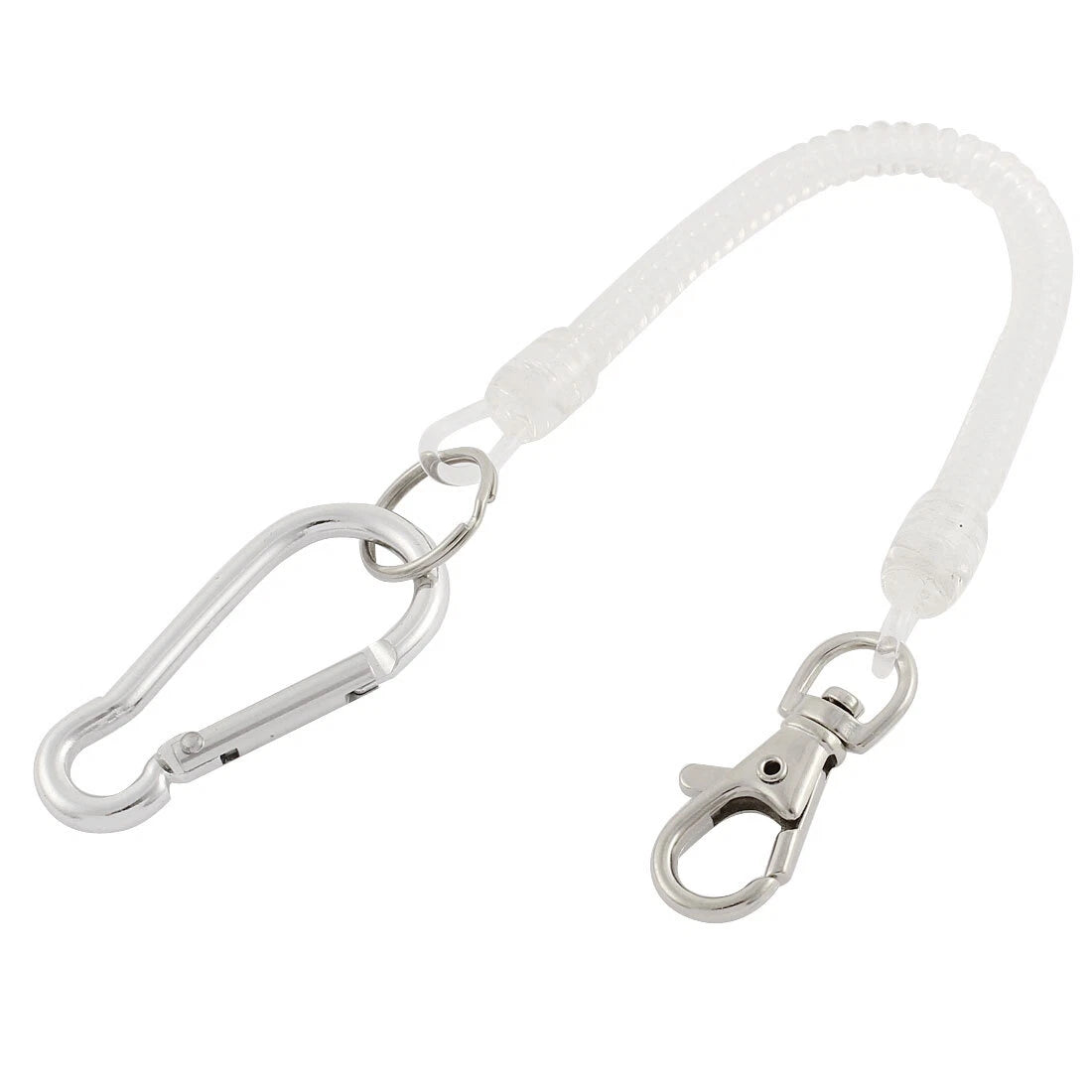 Retractable Spiral Spring Coil Spring Keychain with Lobster Clasp Carabiner Hook 07FC0E-D4 - KOEEK