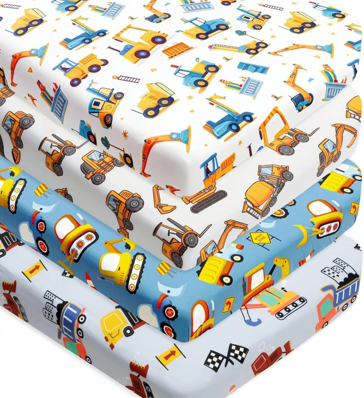 4-piece baby boy crib sheet set, soft and snug baby boy mattress cover 07FC0E-D4 - KOEEK