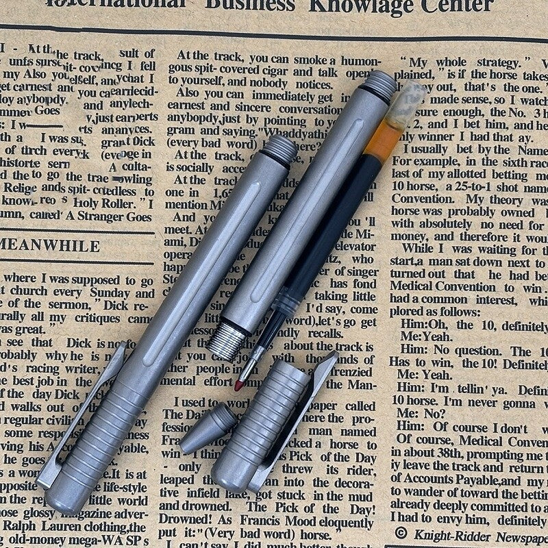 Titanium Mini Ballpoint Pen Signature Writing Pocket Pen Office Outdoor EDC 07FC0E-D4 - KOEEK