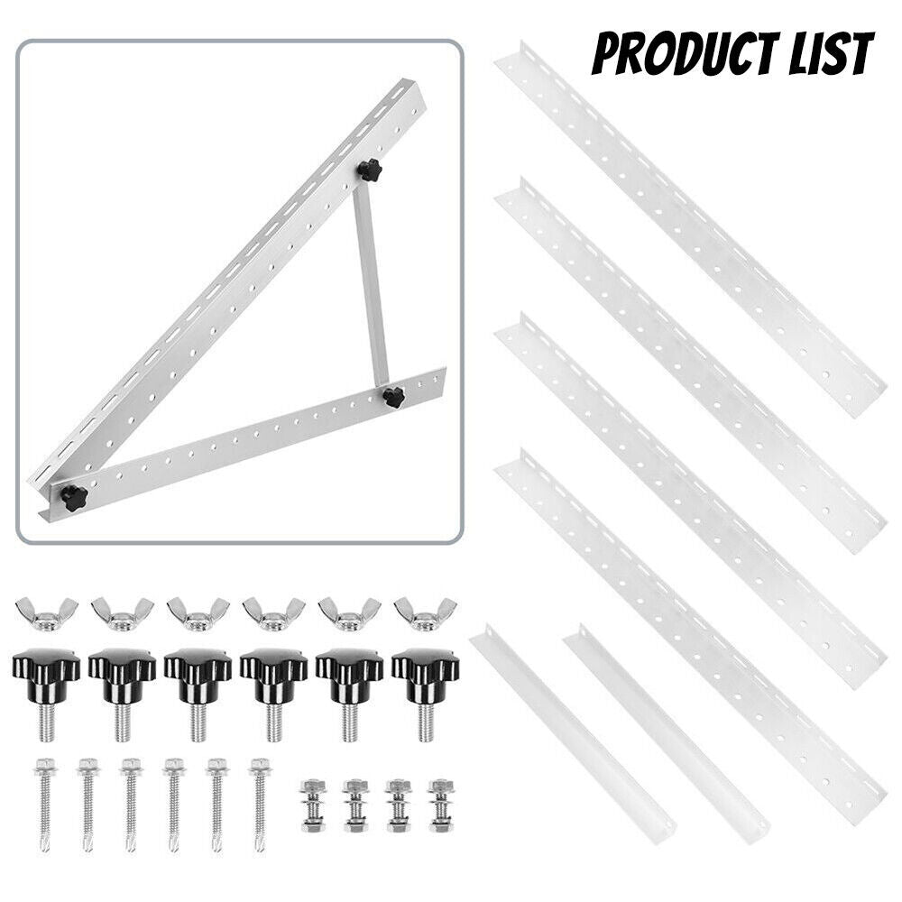 ny 2-8x Solpanel RV Tilt Mount Beslag Tag Flad Overflade Justerbar Vinkelramme