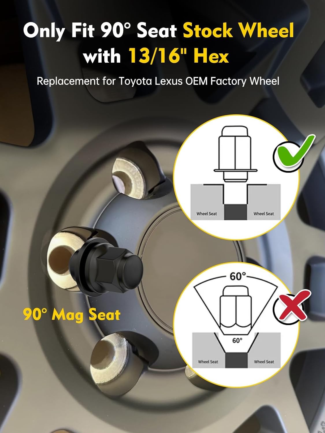 new MIKKUPPA 24pcs m12x1.25 Lug Nuts - 1.47 M12X1.25-1.5&quot; (38mm) Long, Black MIKKUPPA - KOEEK