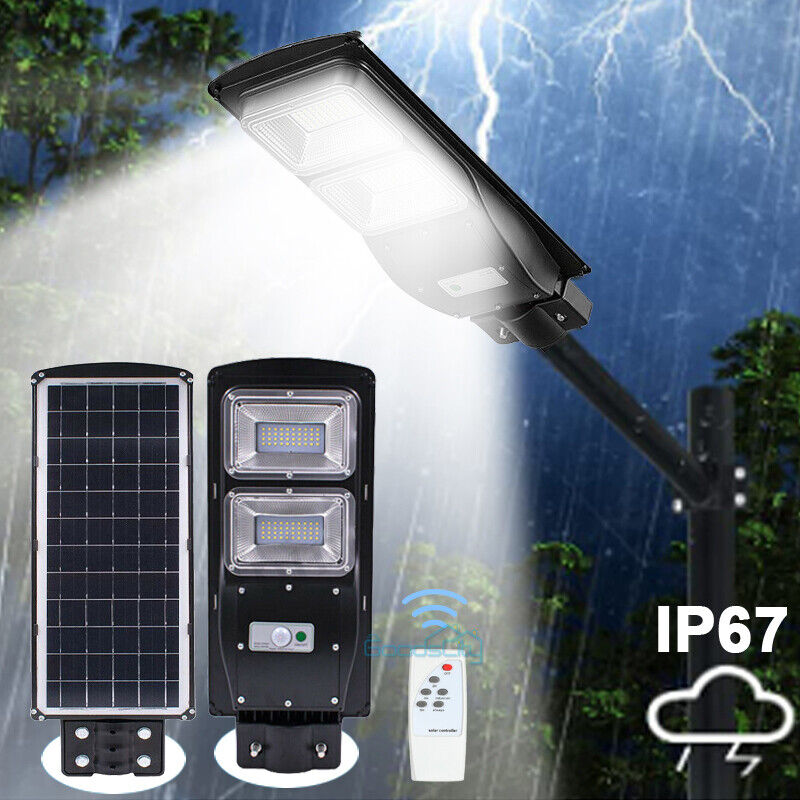 ny 75000000LM Kommerciel Solar Street Floodlight Udendørs Dusk To Dawn Timing Lampe