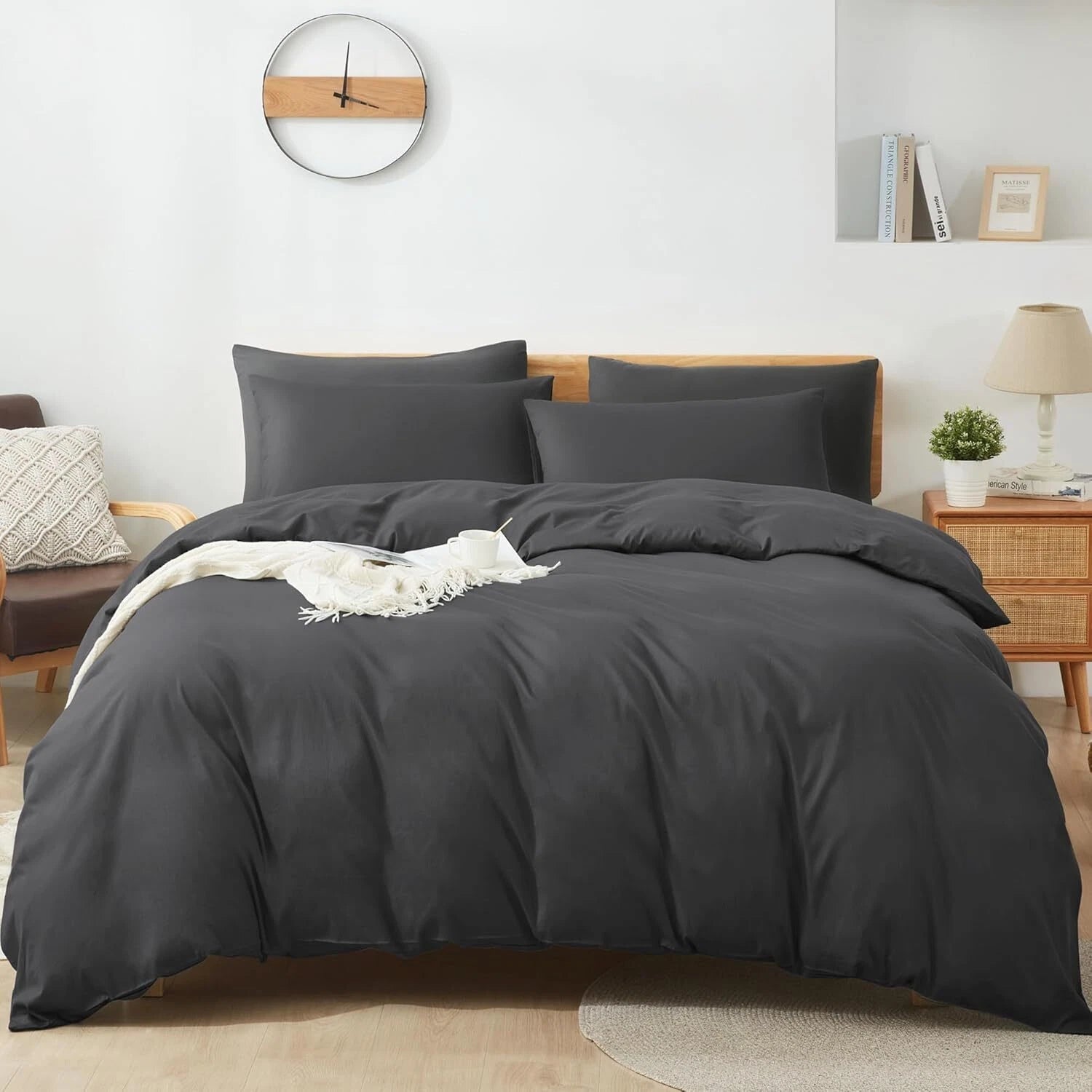 Duvet Cover Twin Size, 2 Pieces Bedding Duvet Cover Sets, Ultra Soft Breathable 07FC0E-D4 - KOEEK