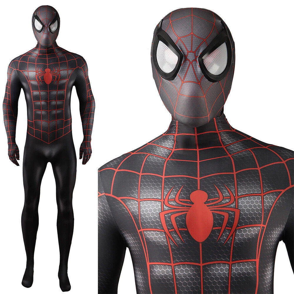 Symbiote Spider-man Jumpsuit Cosplay Costume Men Bodysuit Adult Kids Halloween 07FC0E-D4 - KOEEK