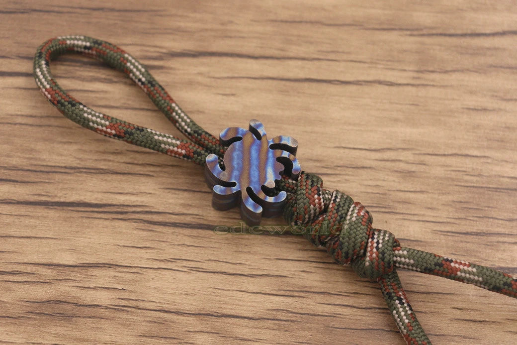 Titanium TC4 Spider Shaped Knife Key Parachute Cord DIY Bead Pendant Lanyard EDC 07FC0E-D4 - KOEEK