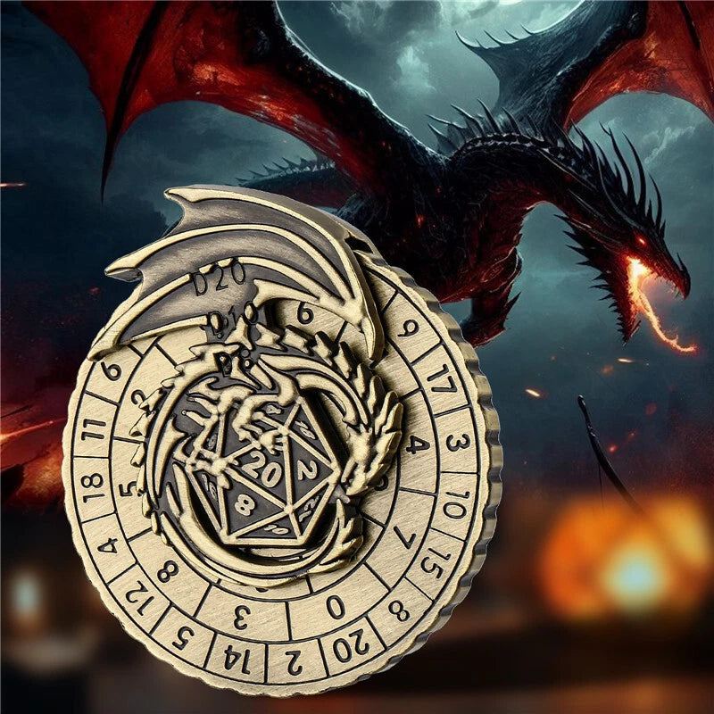 Spinner Dice 7-in-1 Metal DND Dice Set Unique Dragon Rotate D&D Dice RPG Gifts 07FC0E-D4 - KOEEK