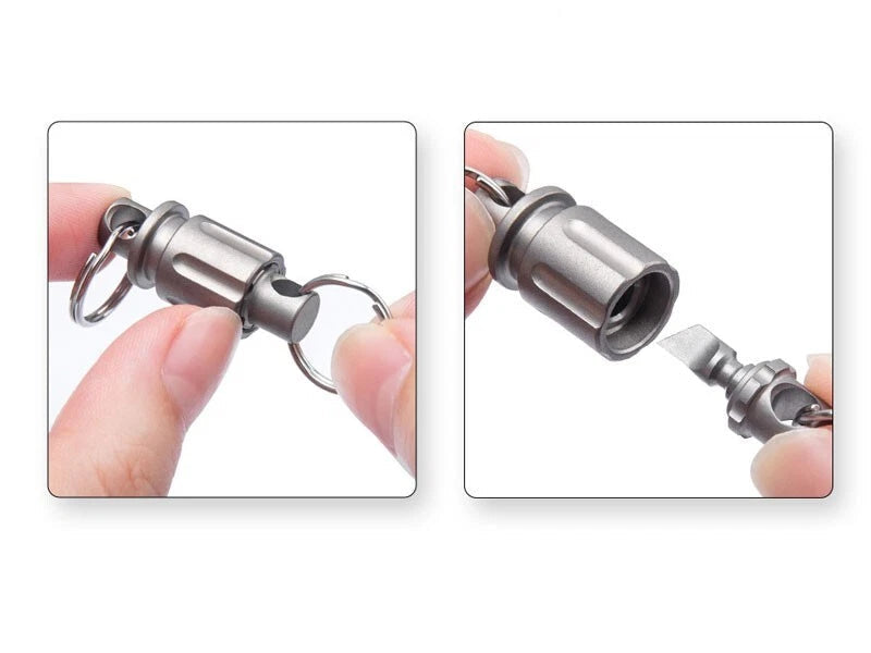Mini Titanium Alloy Insert Buckle Gimbal Ring Portable Double Keyring Cutter EDC 07FC0E-D4 - KOEEK