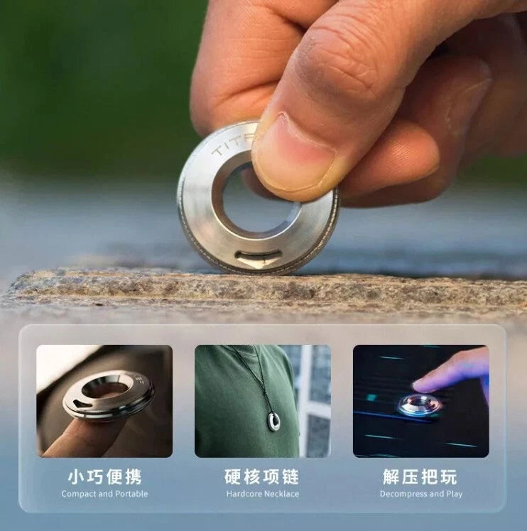 Titanium Alloy Ring Disc Ruler Measurement Drawing Ruler Portable EDC Ring Ruler 07FC0E-D4 - KOEEK