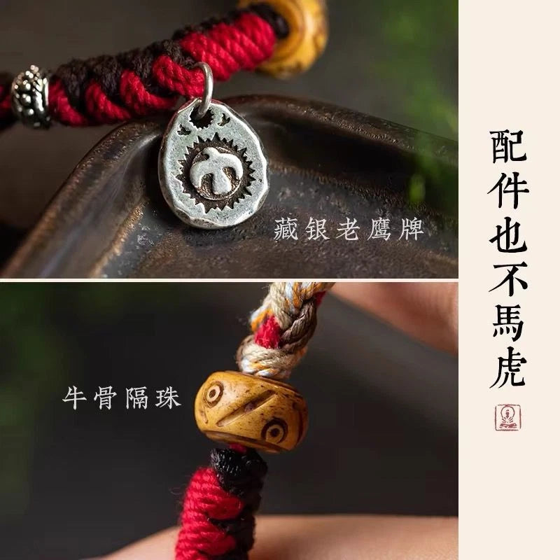 Handmade Tibetan Rope Bracelet Lamu Style Unisex Cotton Cord Ethnic Jewelry 07FC0E-D4 - KOEEK
