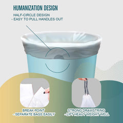 Mini drawstring garbage bags - 1.2 gallon white plastic garbage bags, 240 pieces 07FC0E-D4 - KOEEK